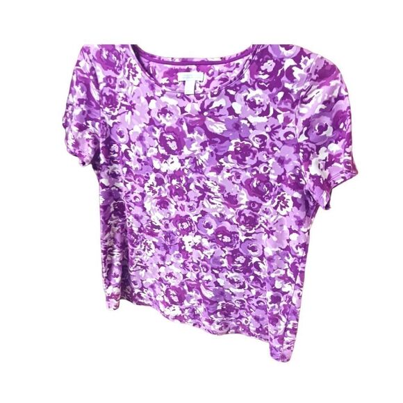 NWOT CHARTER CLUB Womens Cute Floral Short Sleeve Top. - Picture 8 of 11
